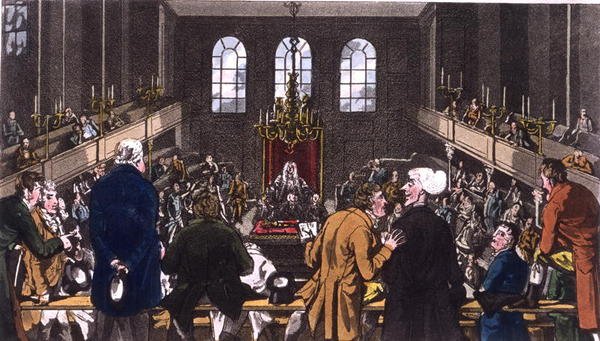 Dr Syntax v Dolní sněmovně od Thomas Rowlandson