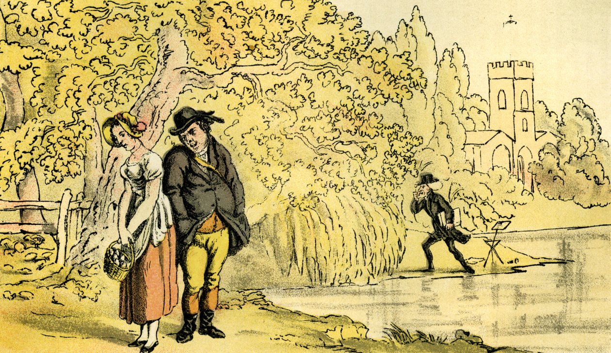 "Dr Syntax činí objev" od Thomas Rowlandson