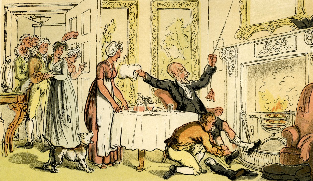 "Doktor Syntax si splete dům gentlemana s hostincem" od Thomas Rowlandson
