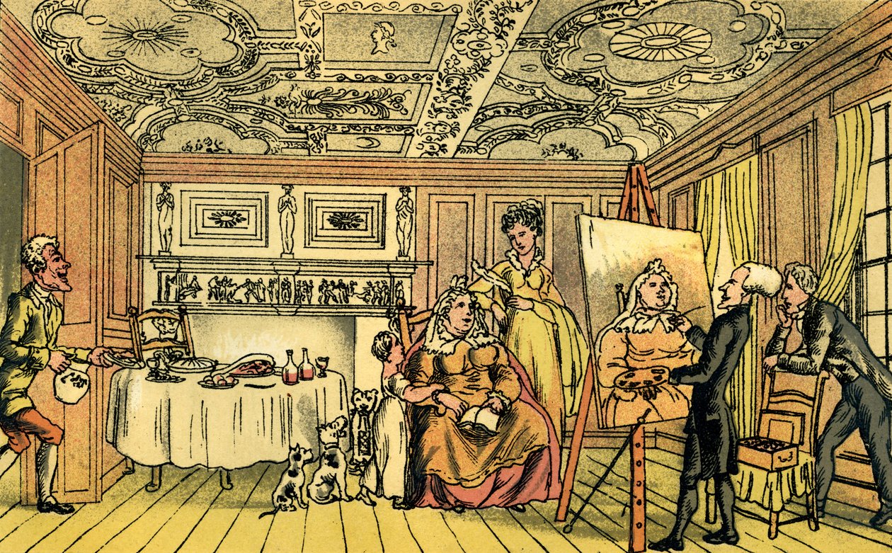 „Dr Syntax maluje portrét“ od Thomas Rowlandson
