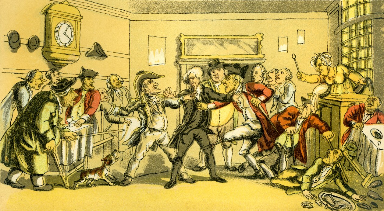 "Doktor Syntax přítomen při hádce v kavárně" od Thomas Rowlandson