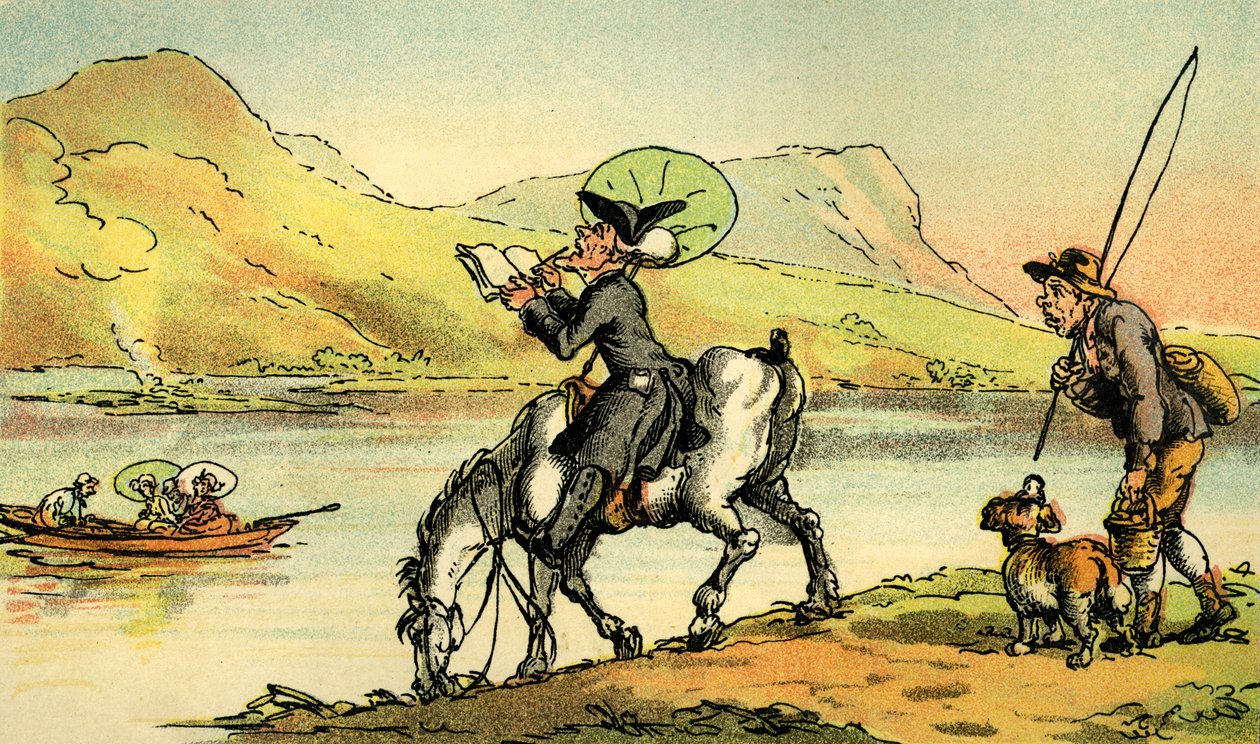 „Dr Syntax skicující jezero“ od Thomas Rowlandson