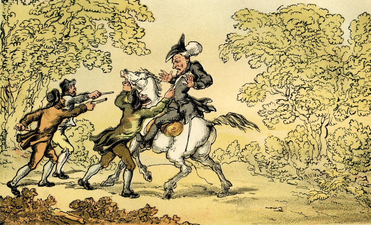 "Doktor Syntax zastavil piráti silnic" od Thomas Rowlandson