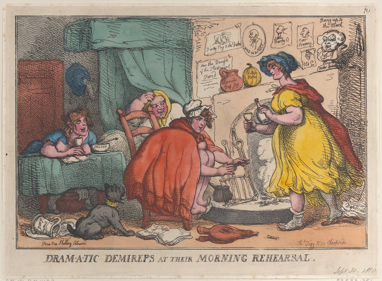 Dram-a-tic Demireps na jejich ranní zkoušce, 30. září 1810, 30. září 1810. od Thomas Rowlandson