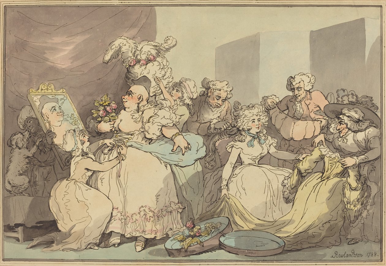 Oblékání k narozeninám, 1788. od Thomas Rowlandson