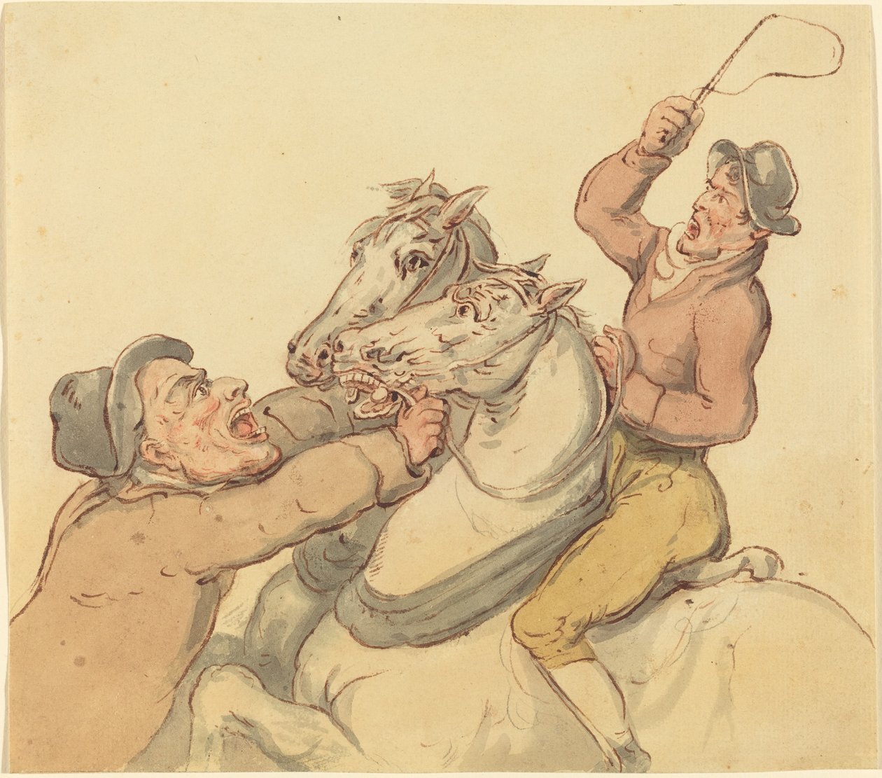 Drovers s párem chovných koní od Thomas Rowlandson