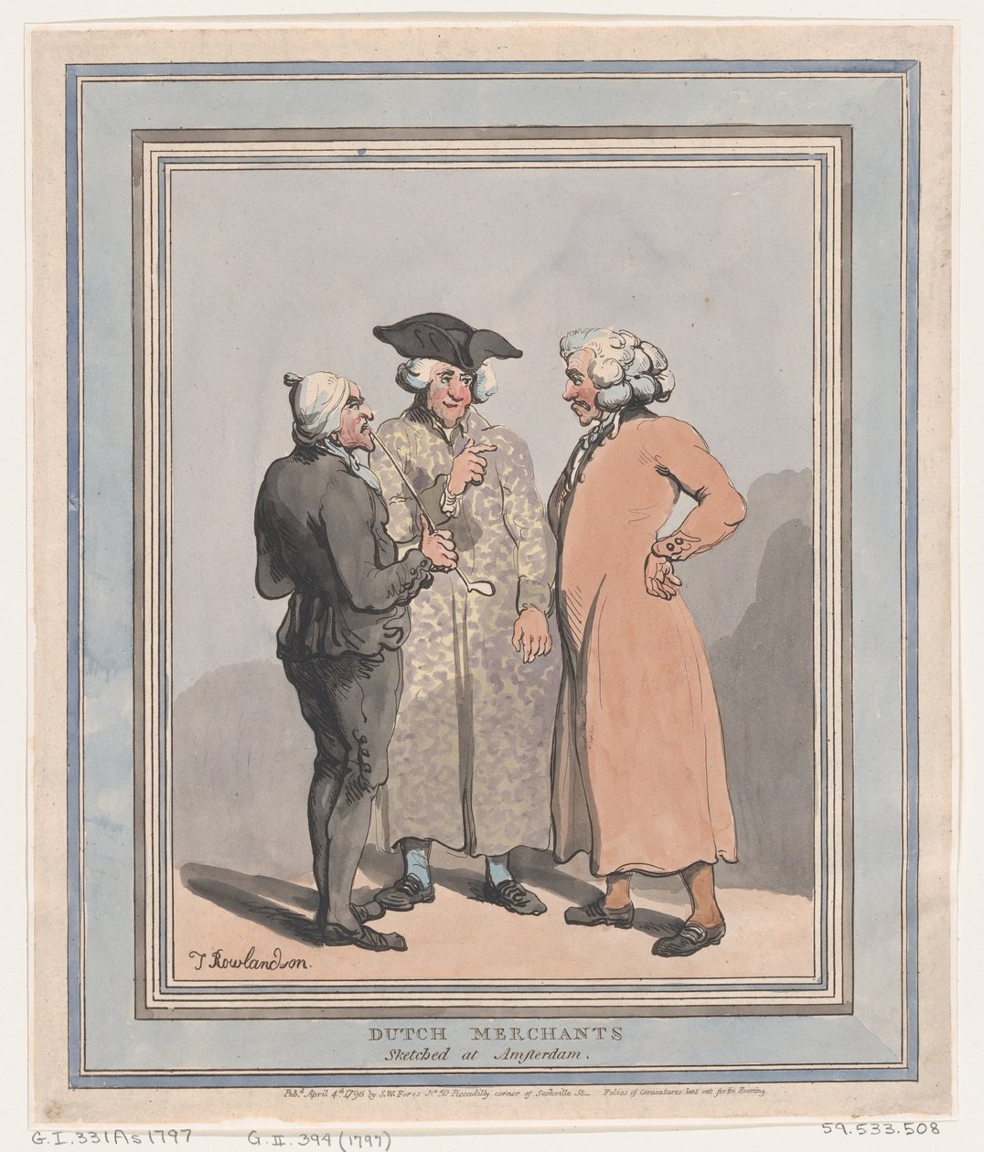 Dutch Merchants Sketched at Amsterdam, 4. dubna 1796, 4. dubna 1796. od Thomas Rowlandson
