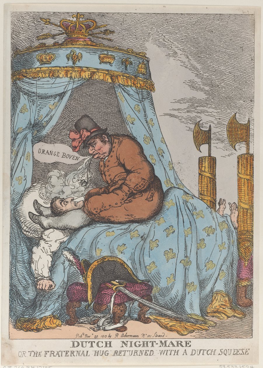 Holandská noční klisna aneb bratrské objetí se vrátilo holandským stiskem, listopad..., 30. listopadu 1813. od Thomas Rowlandson