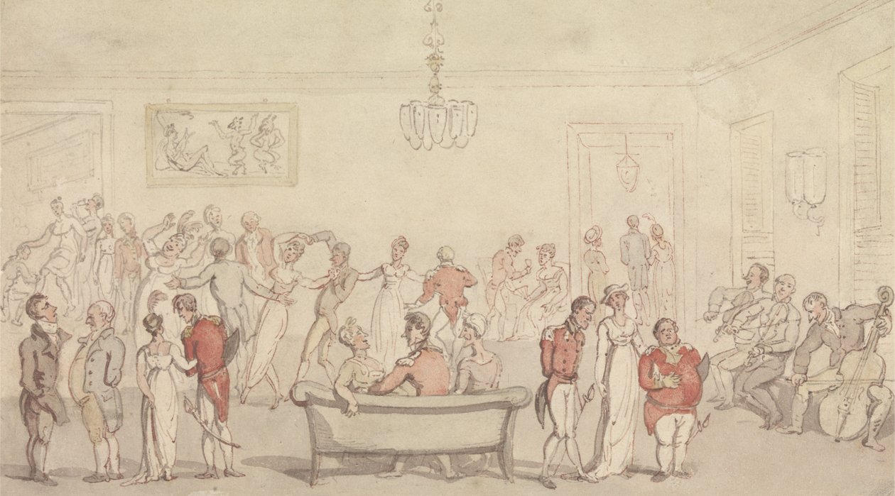 Elegantní společenský tanec od Thomas Rowlandson