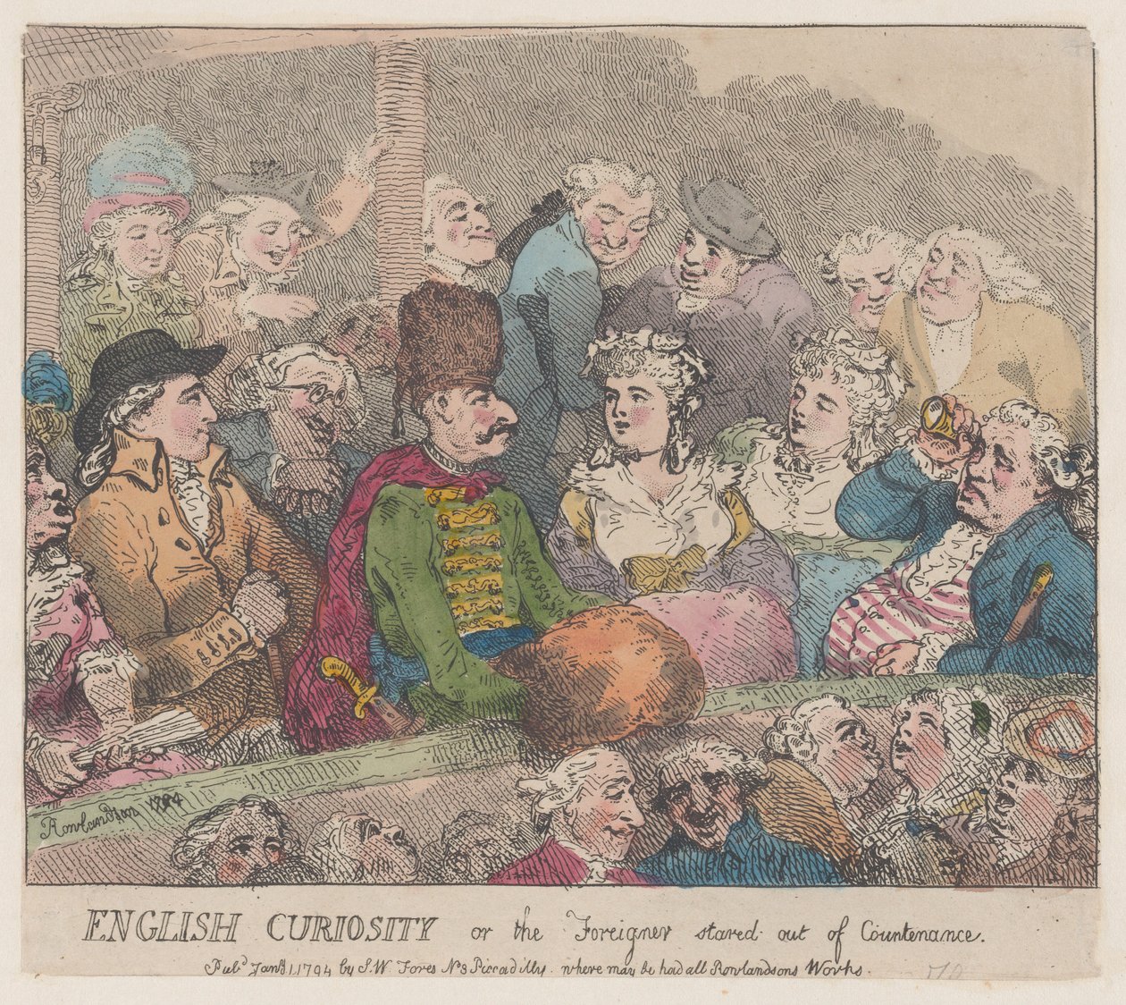 Anglická zvědavost aneb Cizinec zíral mimo tvář, 1. ledna 1794, 1. ledna 1794. od Thomas Rowlandson