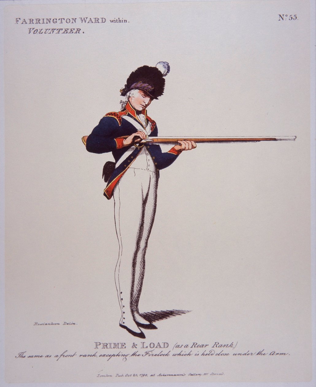 Farringdonovo oddělení v rámci dobrovolnictví, příprava a plnění od Thomas Rowlandson