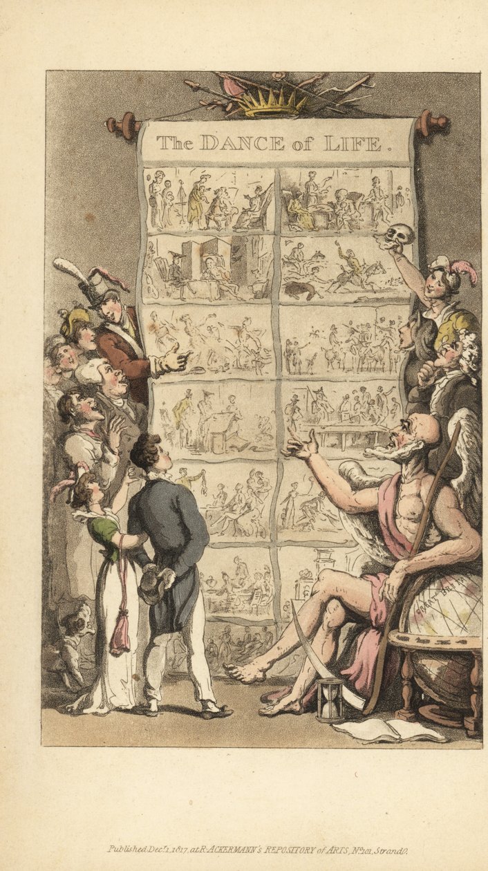 Otec Time ukazuje muže a ženy scény ze života od Thomas Rowlandson