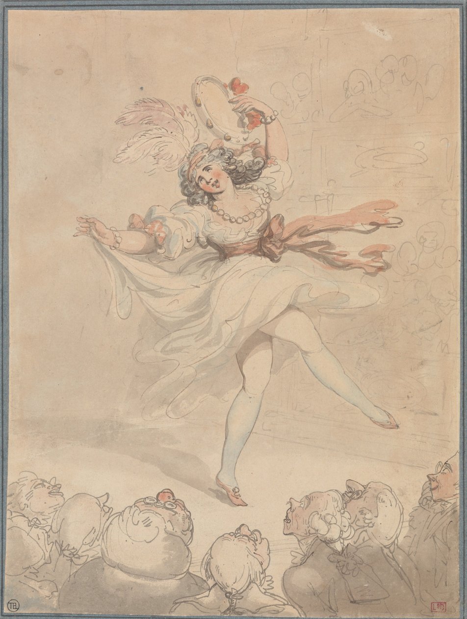 Tanečnice s tamburínou od Thomas Rowlandson