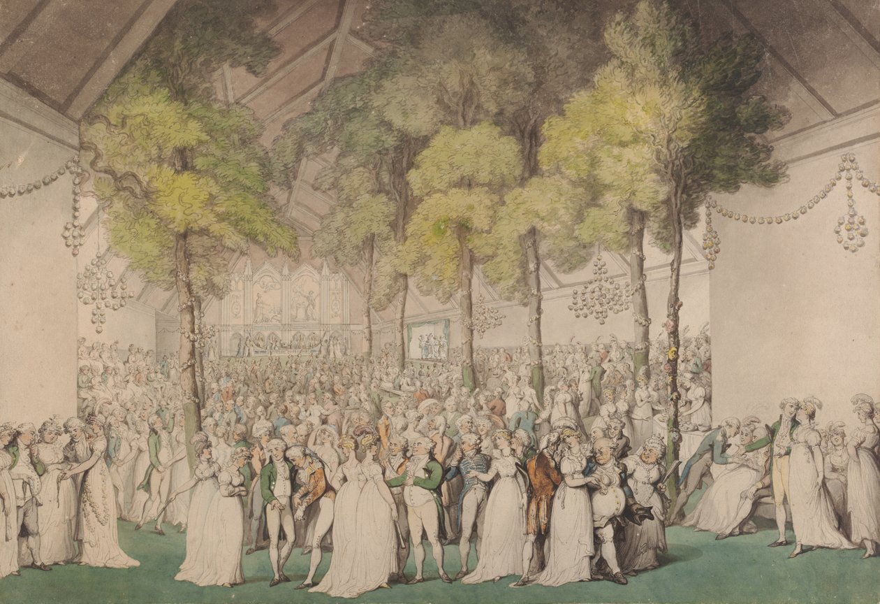 Fete v Boodles Club, Ranelagh, na počest George III od Thomas Rowlandson