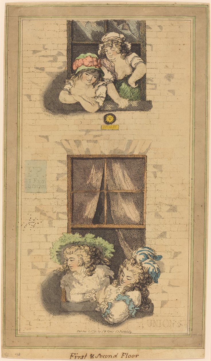 První a druhé patro od Thomas Rowlandson