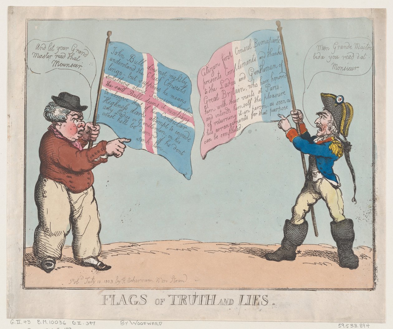 Vlajky pravdy a lži, 10. července 1803., 10. července 1803. od Thomas Rowlandson