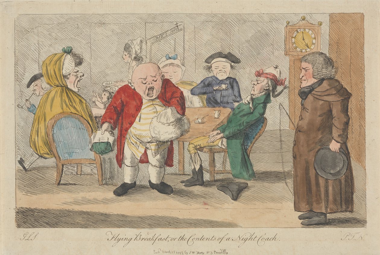 Snídaně za letu, aneb Co se dá najít v nočním autobuse od Thomas Rowlandson
