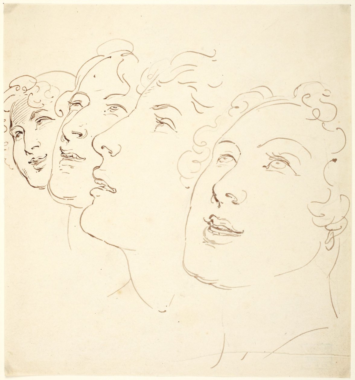 Čtyři hlavy od Thomas Rowlandson