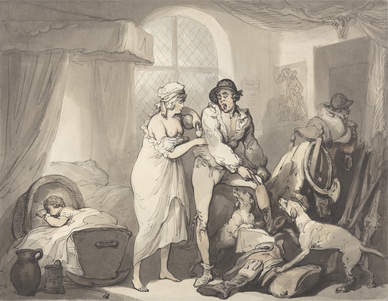 Čtyři hodiny na venkově, cca 1788-90 (grafit, pero, inkoust a akvarel na papíře) od Thomas Rowlandson