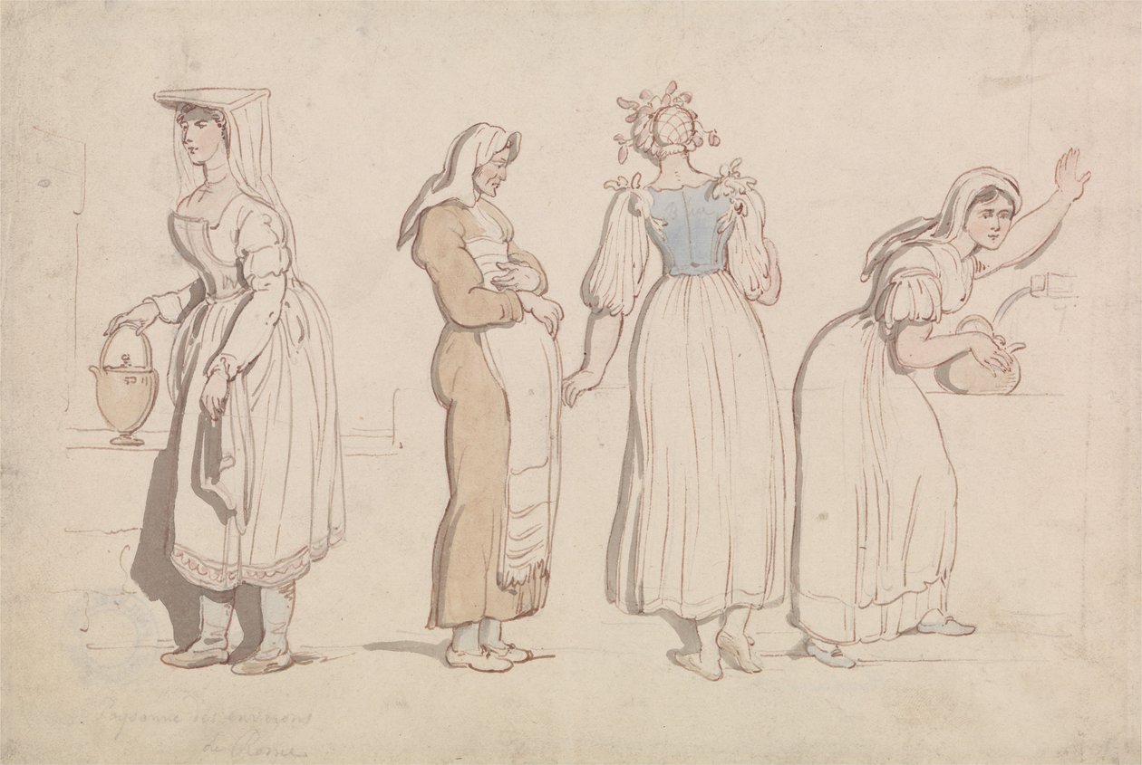 Čtyři ženy u studny v Římě od Thomas Rowlandson
