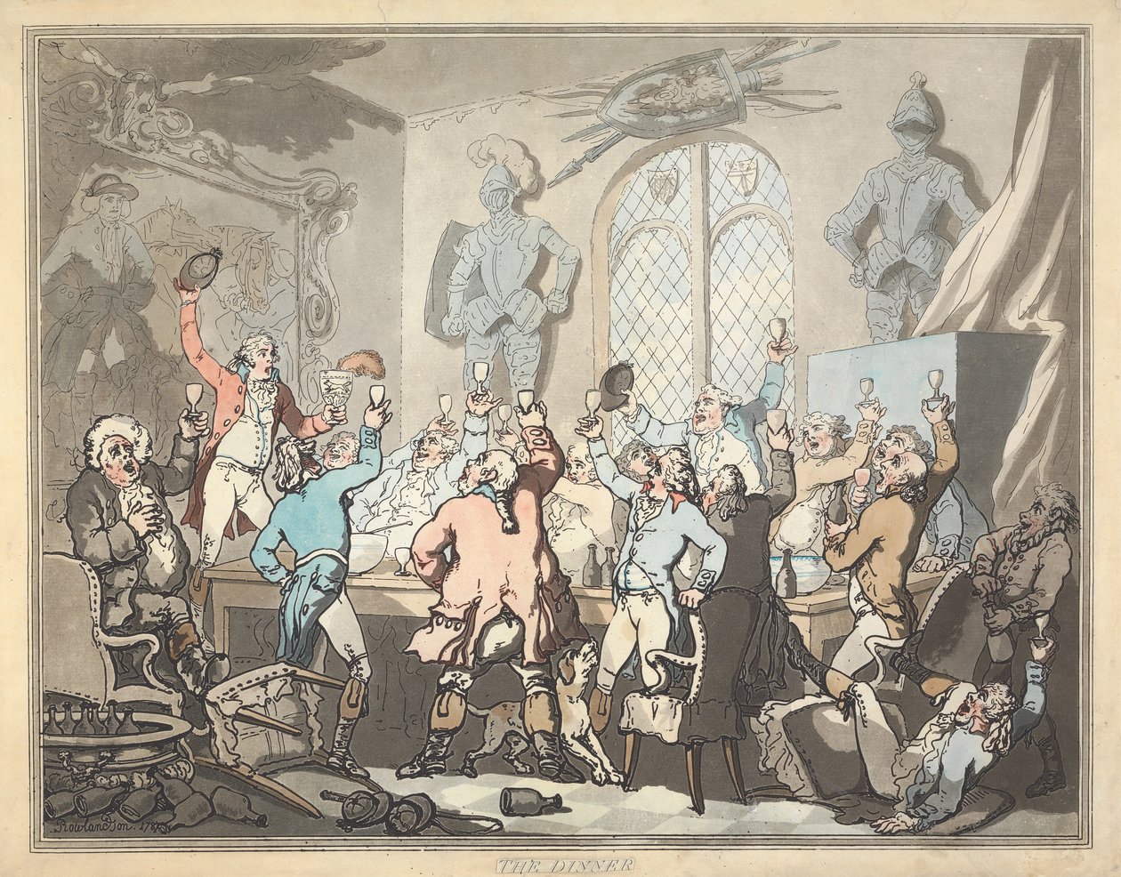 Lov na lišku [sada šesti]:  6.  Večeře od Thomas Rowlandson