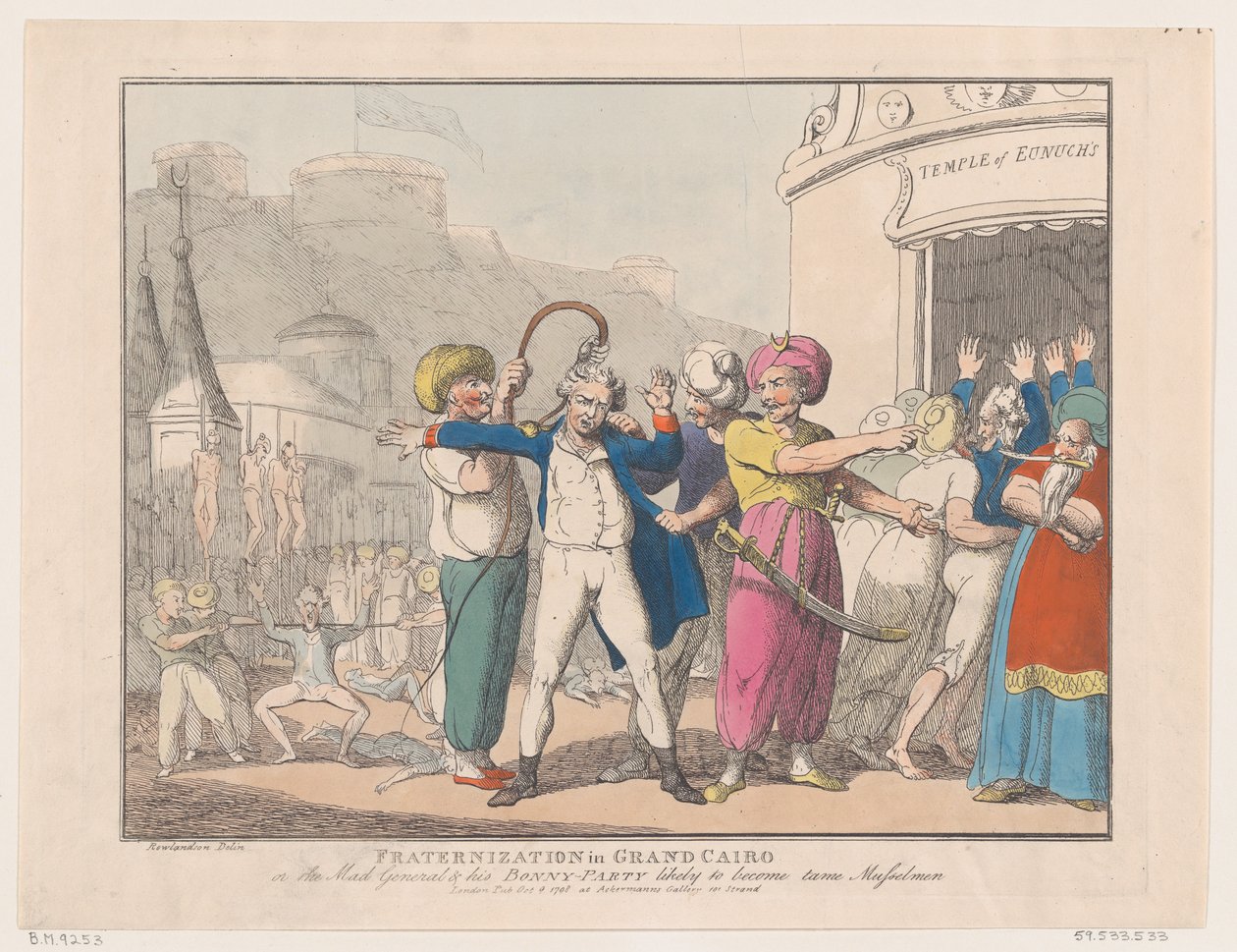 Bratrství ve Velké Káhiře aneb Šílený generál a jeho Bonny Party Pravděpodobně ..., 9. října 1798. od Thomas Rowlandson