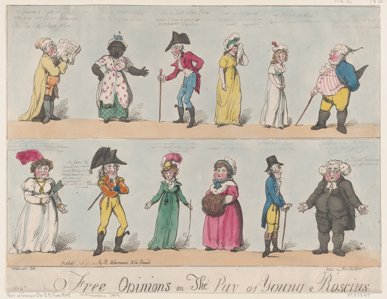 Volné názory na plat mladého Roscia, 26. února 1805, 26. února 1805. od Thomas Rowlandson