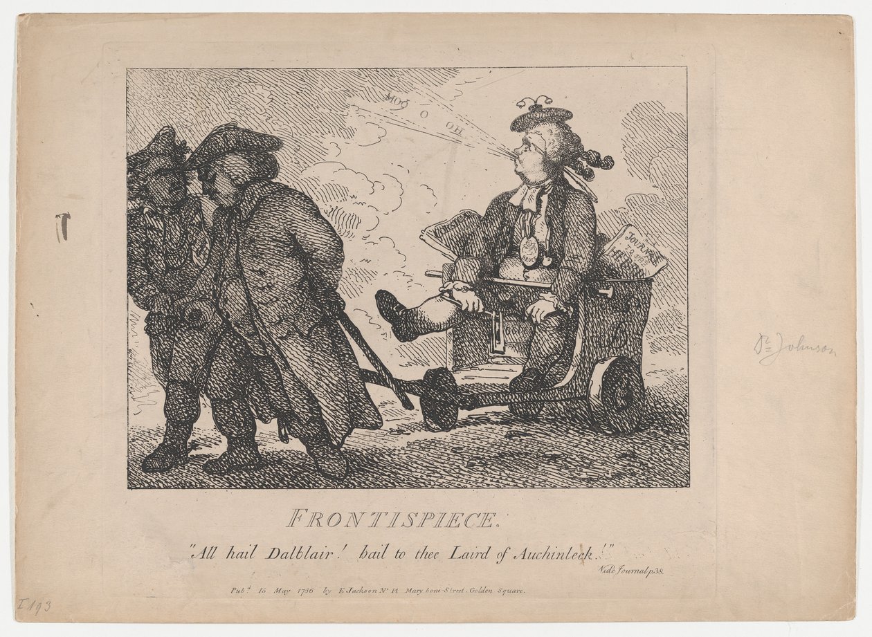 Frontispiece Malebné krásy Boswell, část první, 15. května 1786, 15. května 1786. od Thomas Rowlandson