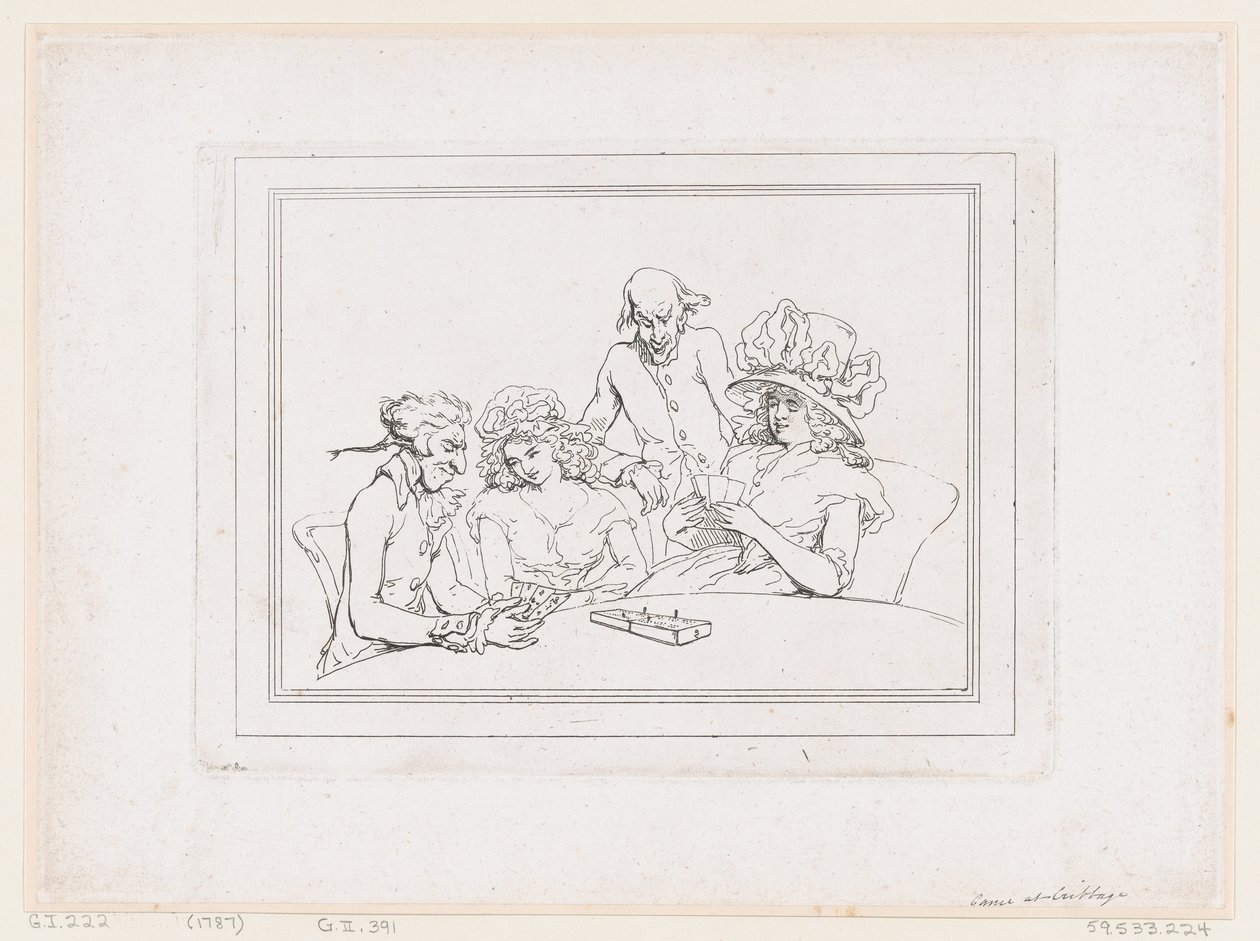Hra Cribbage od Thomas Rowlandson