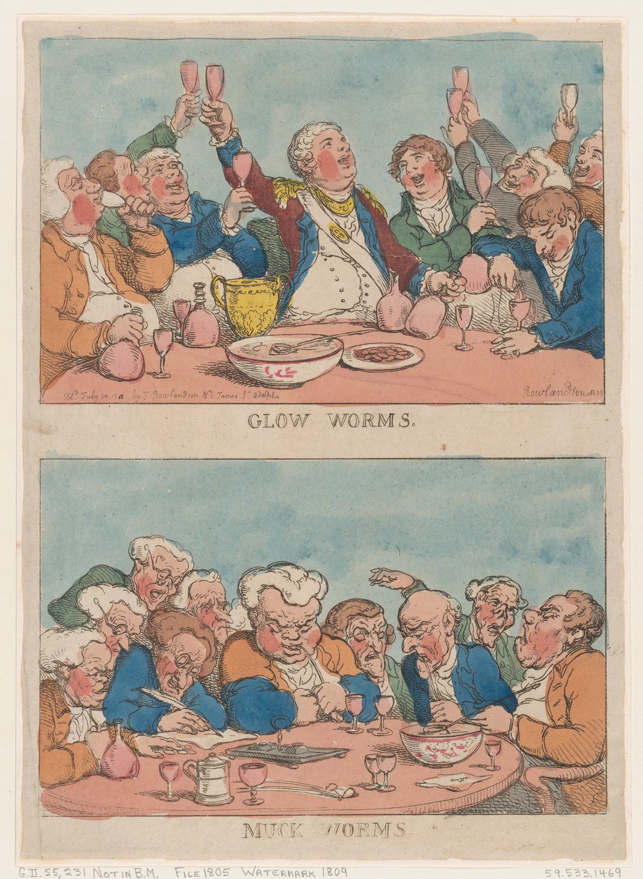 Glow Worms, Muck Worms, 1812., 1812. od Thomas Rowlandson