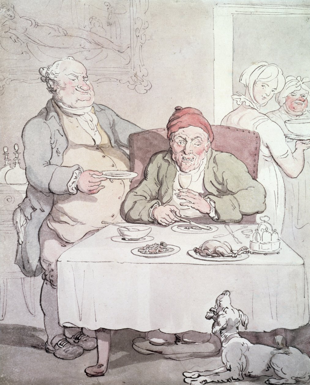 Obžerství (pero a wc na papíře) od Thomas Rowlandson