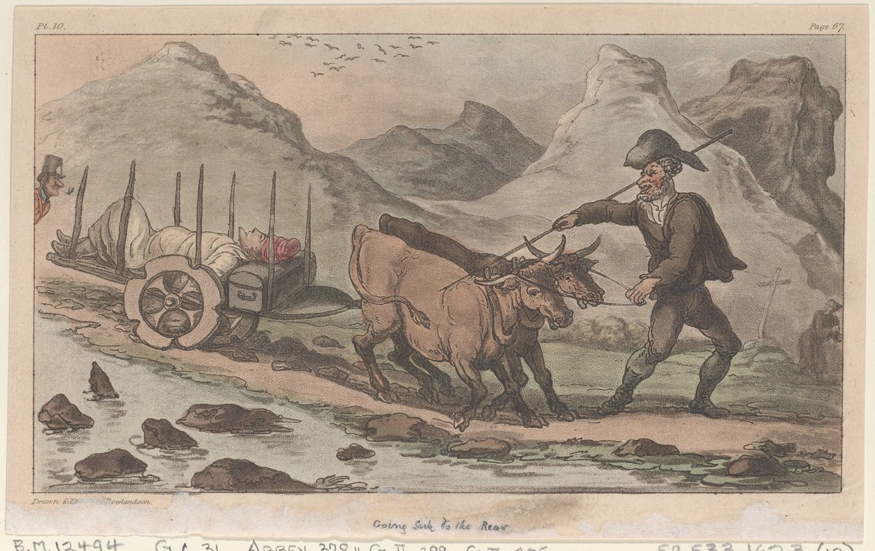 Choroba zezadu, z Vojenských dobrodružství Johnnyho Newcome, 1815, 1815. od Thomas Rowlandson