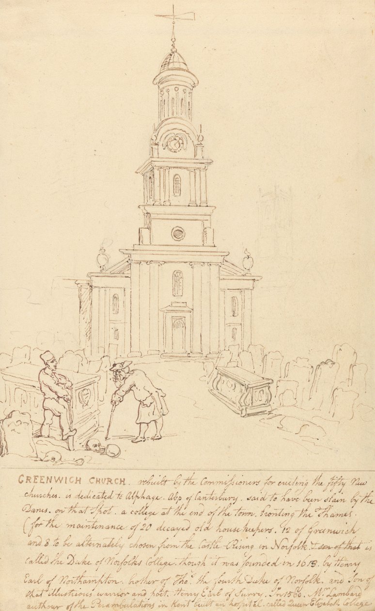 Kostel v Greenwichi od Thomas Rowlandson