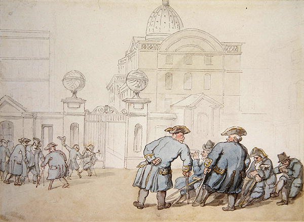 Greenwichská nemocnice (tužka a akvarel na papíře) od Thomas Rowlandson