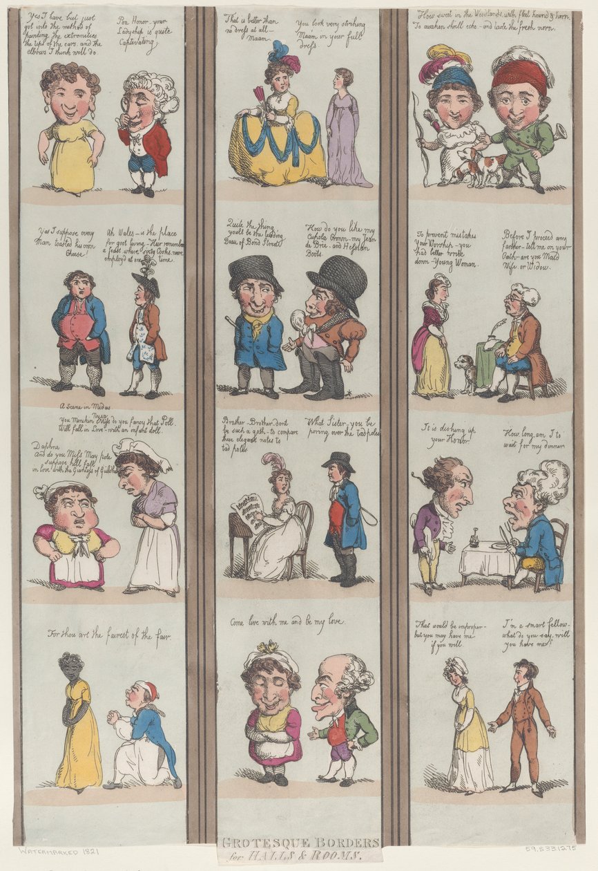 Groteskní hranice pro pokoje a sály, [1800], dotisk., [1800], dotisk. od Thomas Rowlandson
