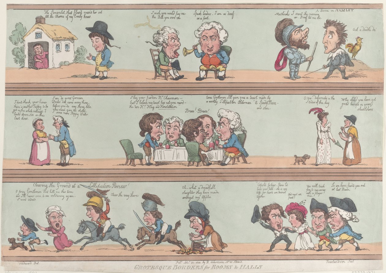 Groteskní hranice pro pokoje a sály, [20. listopadu 1800], dotisk., [20. listopadu 1800], dotisk. od Thomas Rowlandson