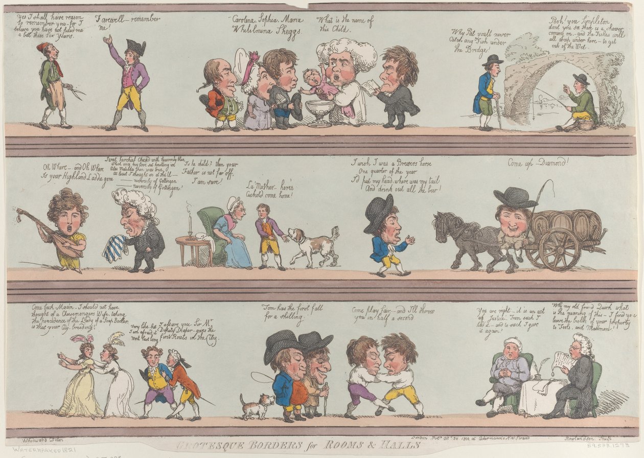 Groteskní hranice pro pokoje a sály, [20. října 1800], dotisk., [20. října 1800], dotisk. od Thomas Rowlandson