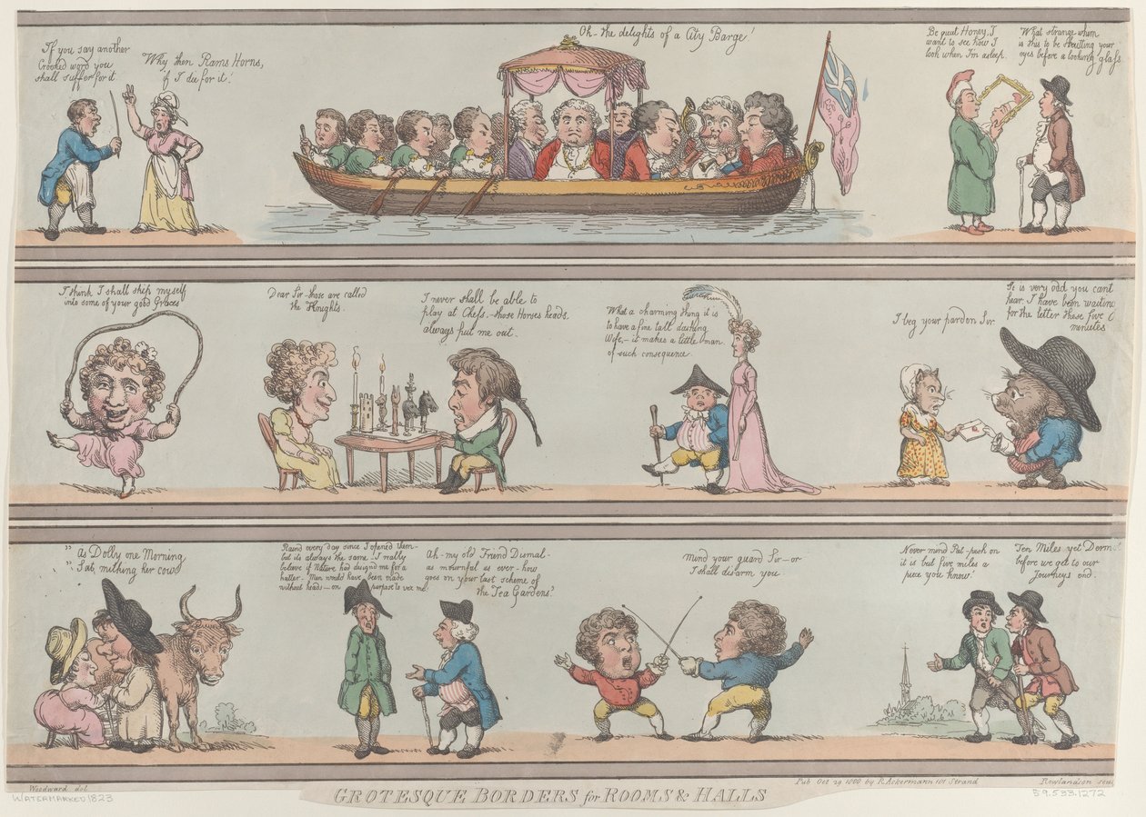 Groteskní hranice pro pokoje a sály, [29. října 1800], dotisk., [29. října 1800], dotisk. od Thomas Rowlandson