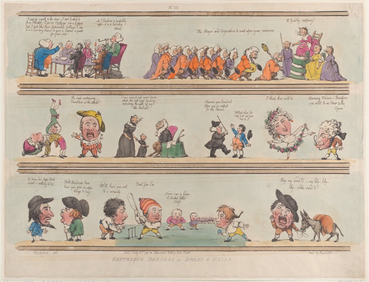 Groteskní hranice pro pokoje a sály, deska 13, 1799., 1799. od Thomas Rowlandson