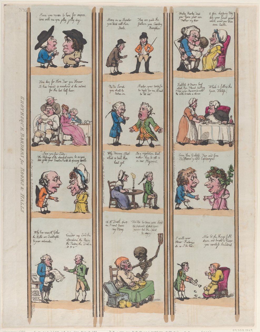 Groteskní hranice pro pokoje a sály, deska 15, 1799., 1799. od Thomas Rowlandson