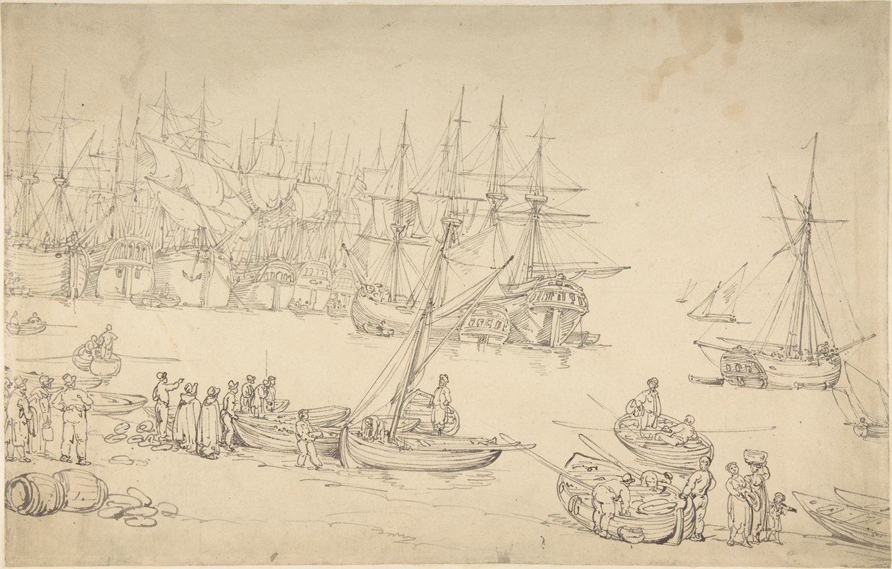 Scéna z přístavu od Thomas Rowlandson
