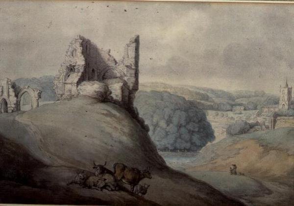 Hrad Harborough, Yorkshire od Thomas Rowlandson