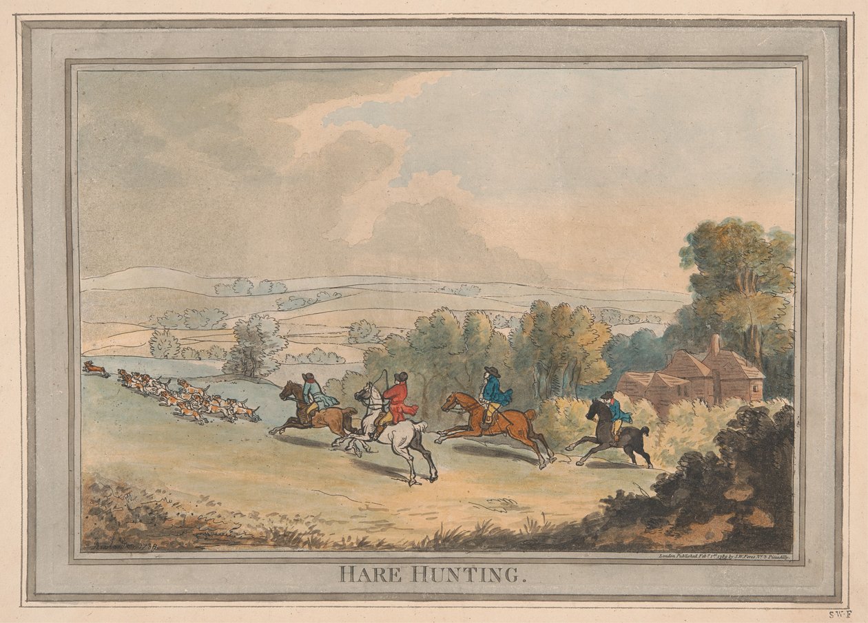 Lov zajíců od Thomas Rowlandson