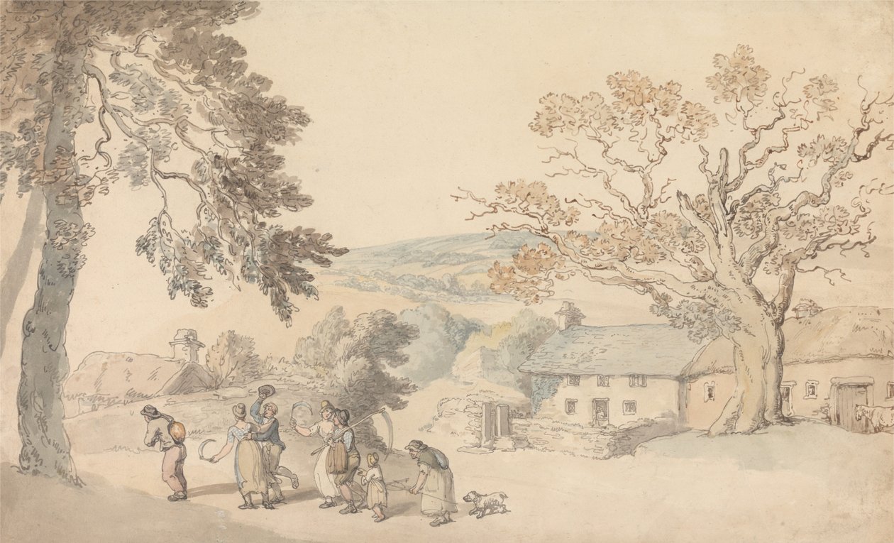 Vyjíždějící kombajny od Thomas Rowlandson