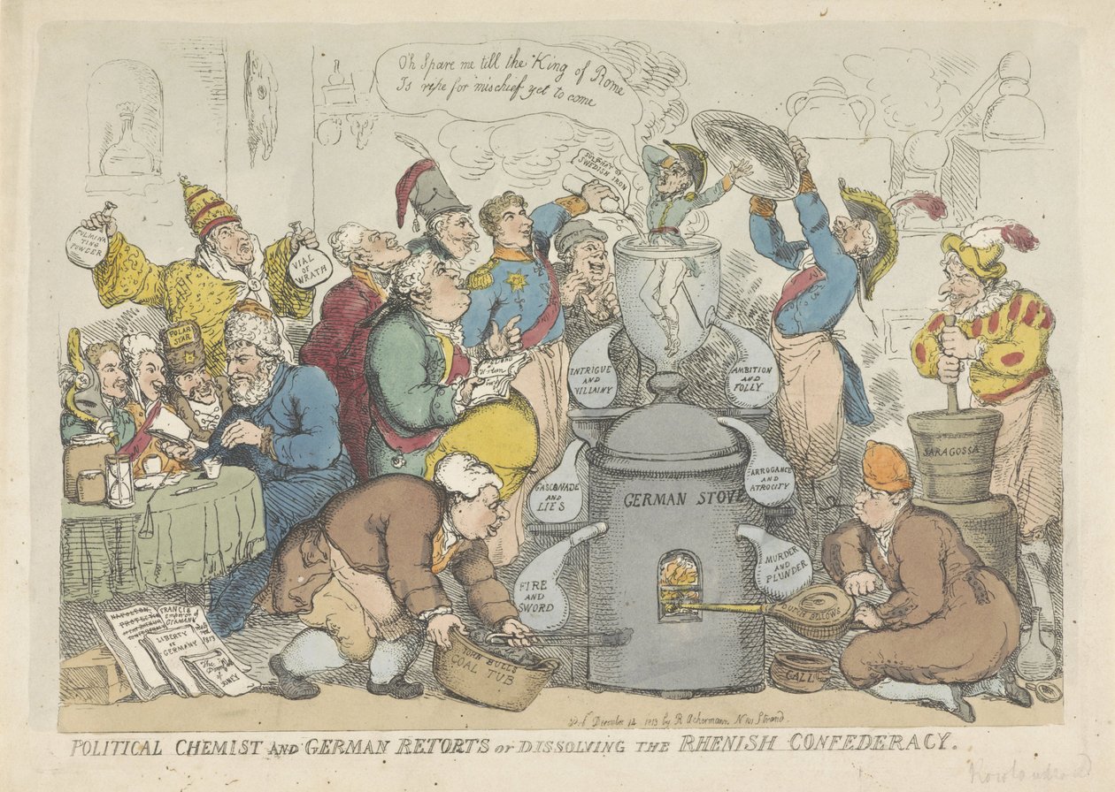 Zrušení Rýnského svazu, 1813 od Thomas Rowlandson