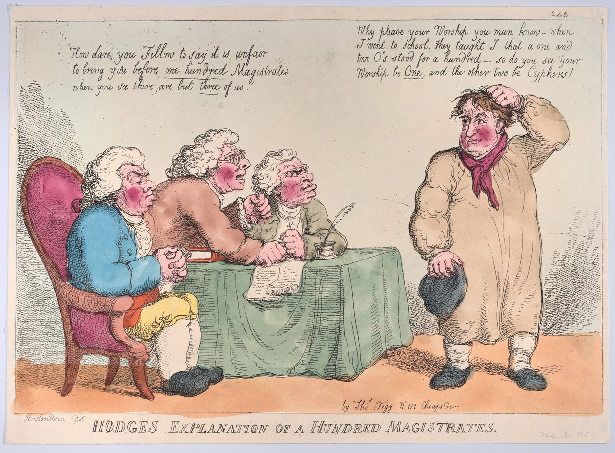 Hodžovo vysvětlení sta magistrátů, 1. března 1815, 1. března 1815. od Thomas Rowlandson