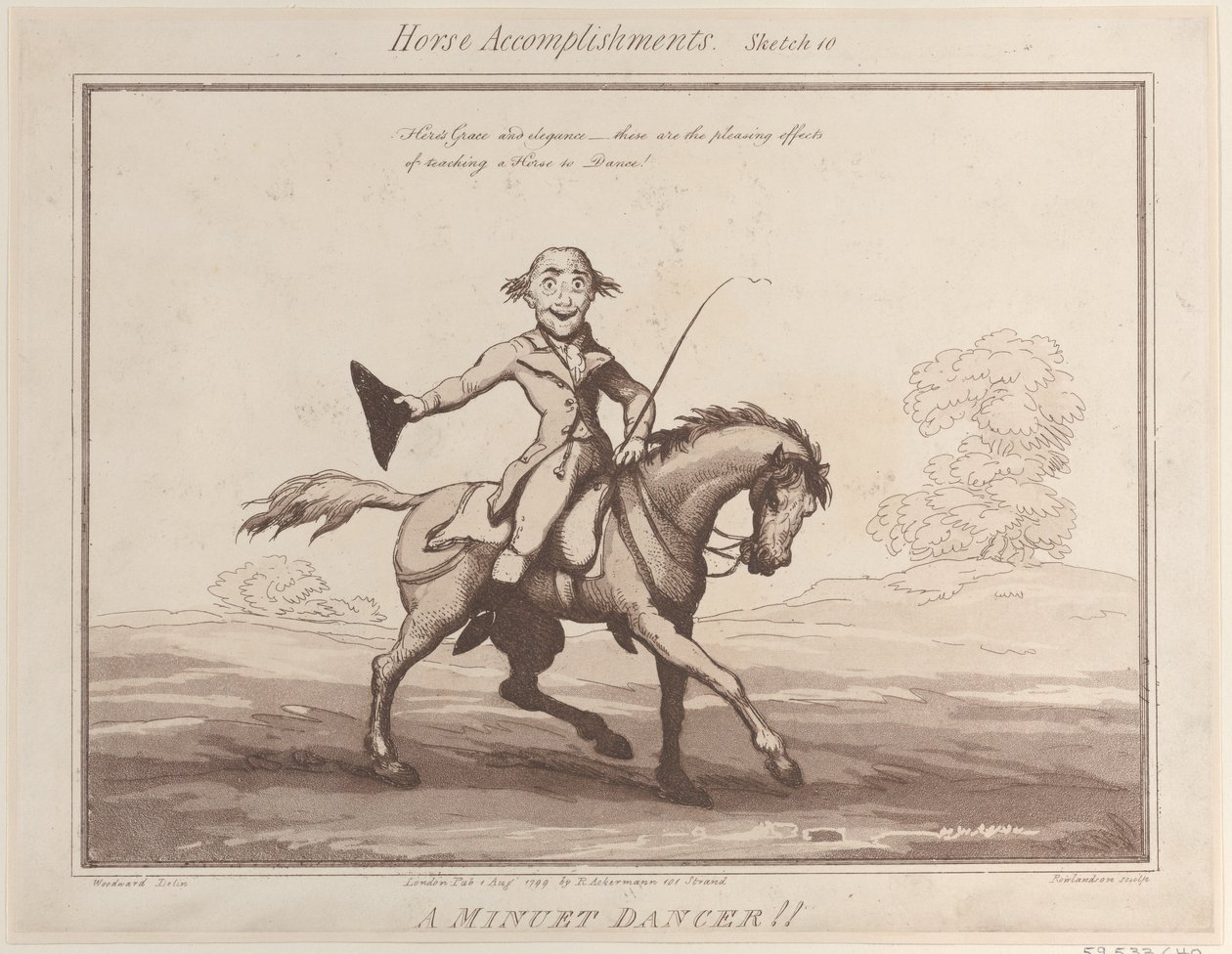 Horse Accomplishments, Skica 10: A Menuet Dancer !!, 1. srpna 1799, 1. srpna 1799. od Thomas Rowlandson