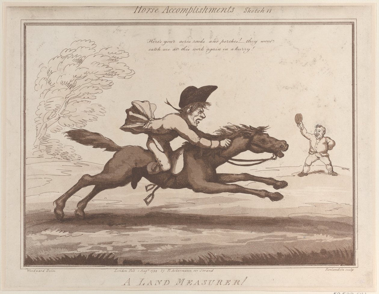 Horse Accomplishments, Skica 11: A Land Measurer!!, 1. srpna 1799, 1. srpna 1799. od Thomas Rowlandson