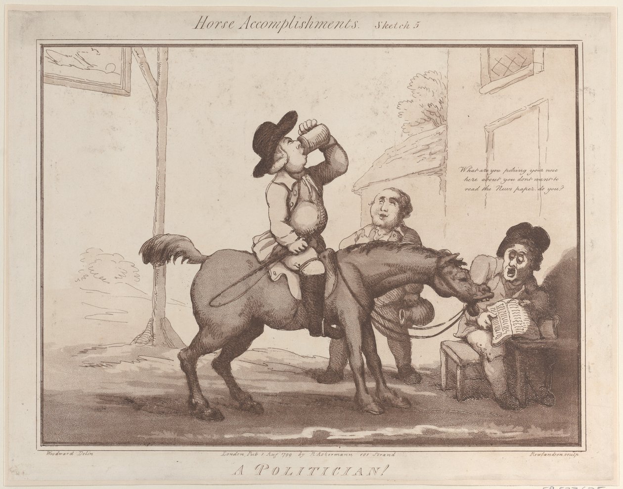 Koňské úspěchy, náčrt 5: Politik!!, 1. srpna 1799, 1. srpna 1799. od Thomas Rowlandson
