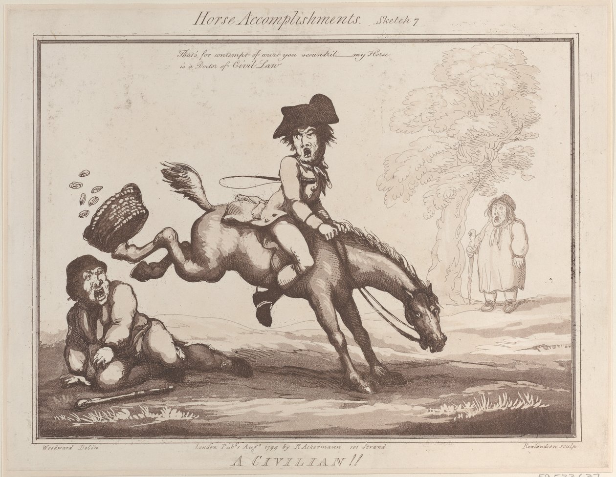 Horse Accomplishments, Skica 7: A Civilian !!, 1. srpna 1799., 1. srpna 1799. od Thomas Rowlandson